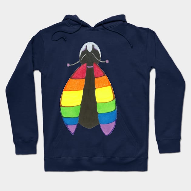 Rainbow infused lady bug Hoodie by Keatos